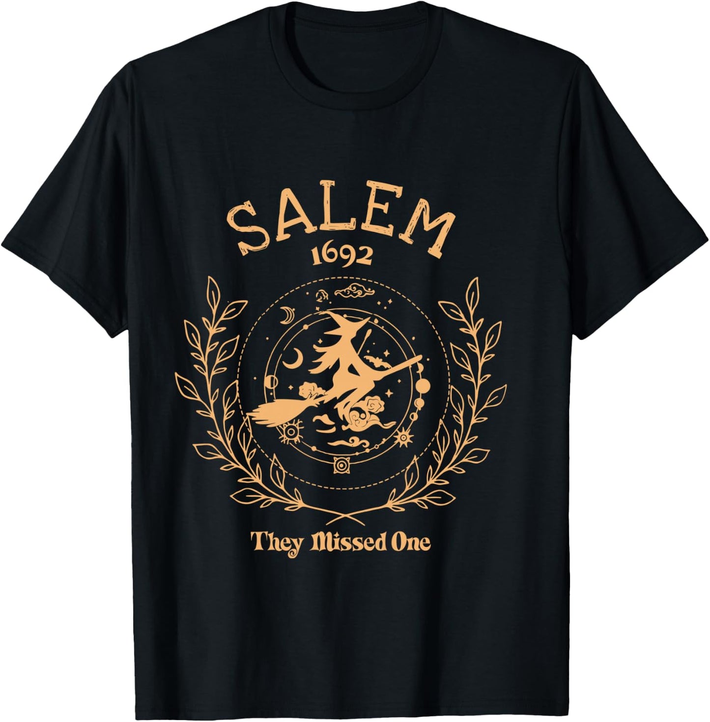 Salem 1692 They Missed One Halloween Spooky Season Witch T-Shirt - T-Shirt | Black