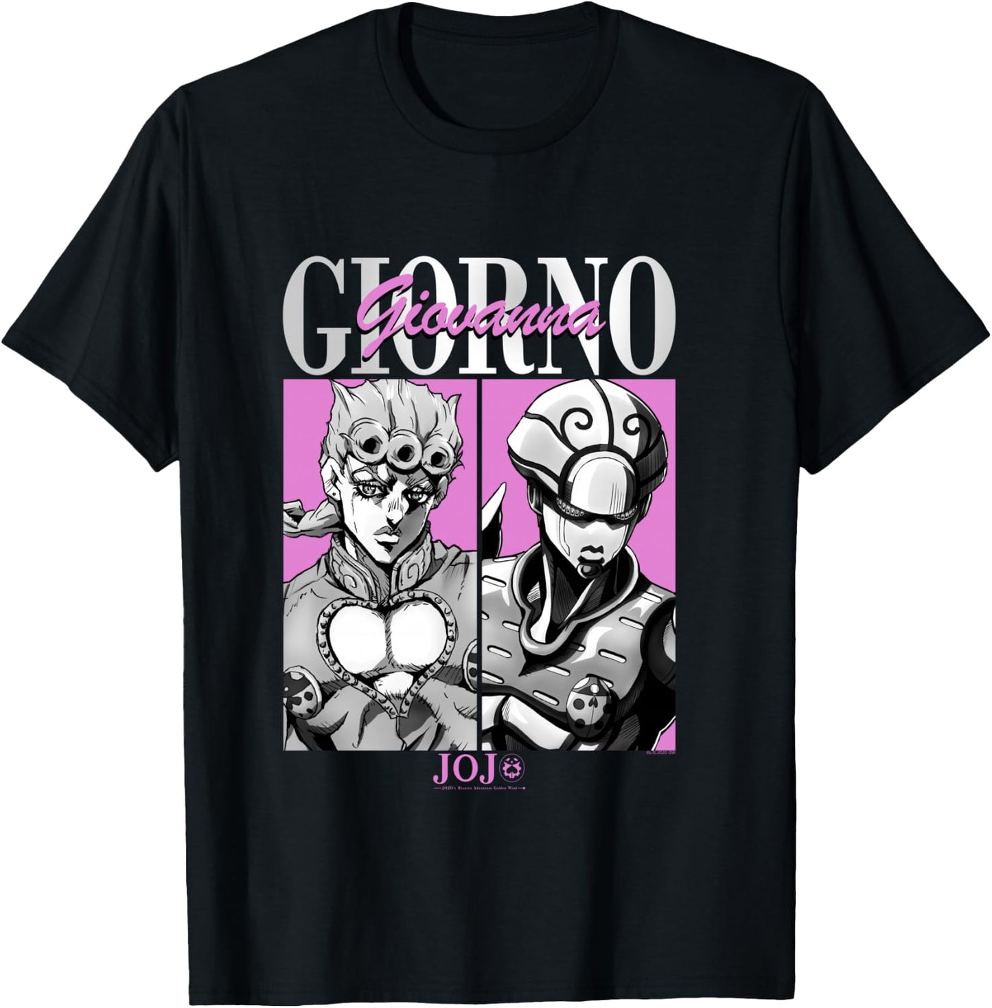 JoJo's Bizarre Adventure Giorno & Golden Wind Panels Anime T-Shirt - T-Shirt | Black