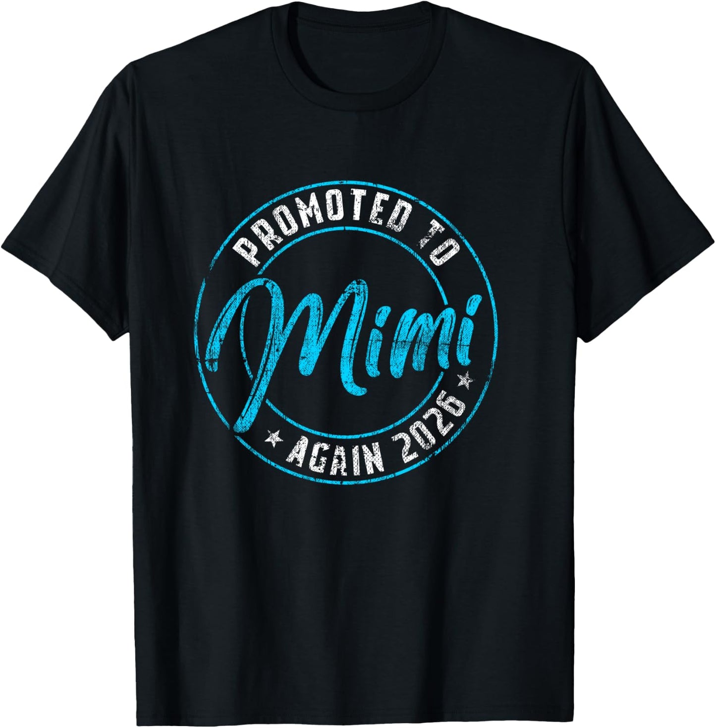 Promoted to Mimi Again 2026 Grandma Vintage Reveal T-Shirt - T-Shirt | Black