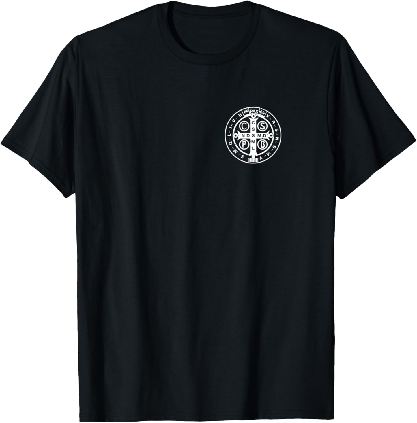 Religious Catholic St. Benedict Medal | Christian T-Shirt - T-Shirt | Black