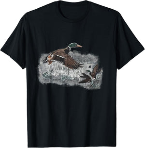 Vintage Mallard Duck Waterfowl Hunting Cozy Season Winter T-Shirt - T-Shirt | Black