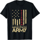 Patriotic U.S Army Veteran Red Line American Flag Vintage T-Shirt - T-Shirt | Black