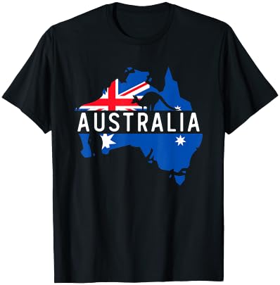 Australia Map Country Australian Kangaroo Aussie Melbourne T-Shirt - T-Shirt | Black