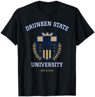 Drunken State University Funny Beer T-Shirt - T-Shirt | Black
