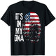 American fLAG It's In My DNA Fingerprint Patriotic USA Flag Women Kids Men T-Shirt - T-Shirt | Black