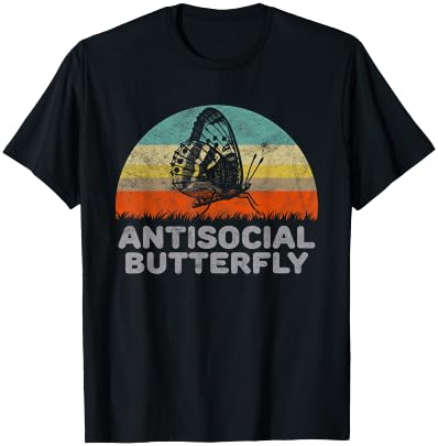 Funny Gifts For Introverts Antisocial Butterfly - Women's Black Small Classic Fit Short Sleeve T-Shirt - T-Shirt | Black