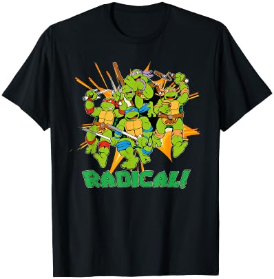 Leo, Donnie, Mikey & Raph - Radical! T-Shirt - T-Shirt | Black