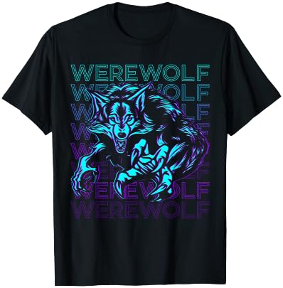 Werewolf Retro T-Shirt - T-Shirt | Black