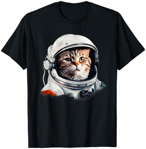 Funny Cat Astronaut Costume Space Cats Owner T-Shirt - T-Shirt | Black