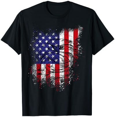 US Flag & Eagle 4th of July Shirt Patriotic Flag Distressed T-Shirt - T-Shirt | Black